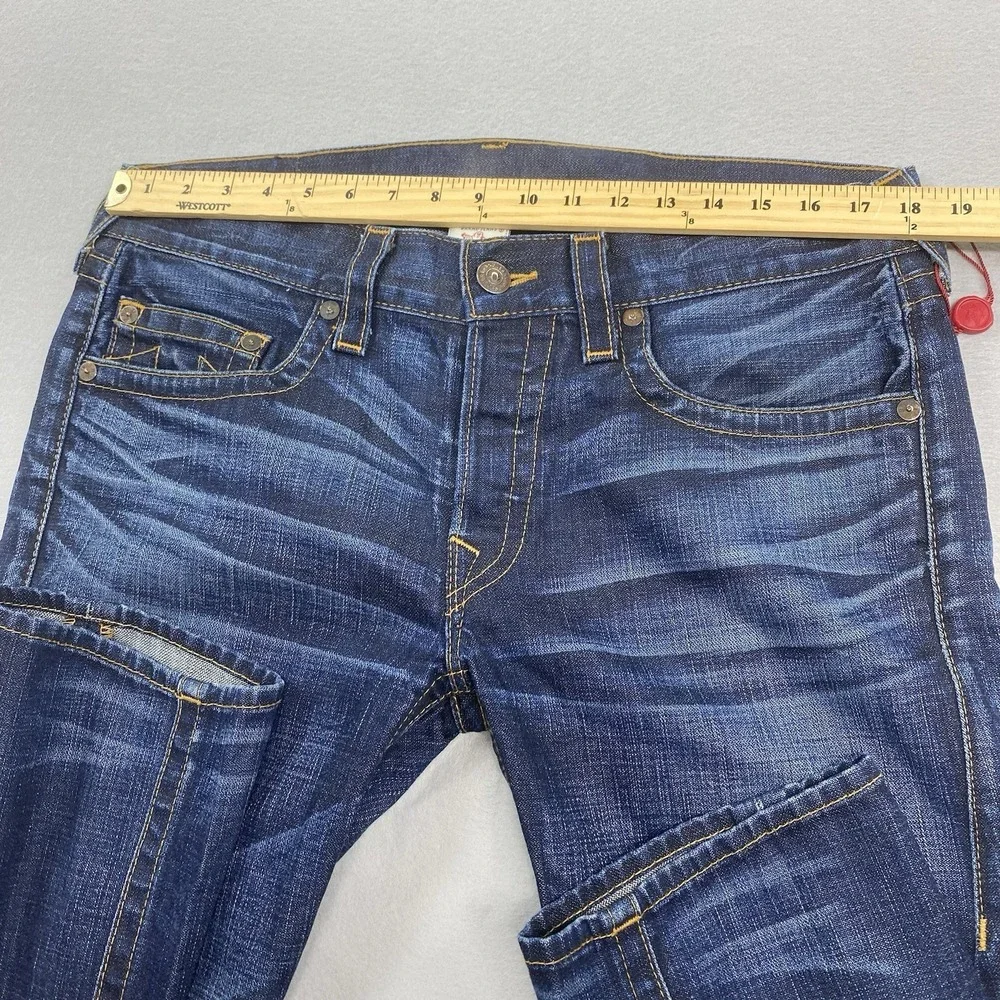 True Religion Jeans Mens 34 Blue Geno Torque Twisted Slim Saratoga Wash USA